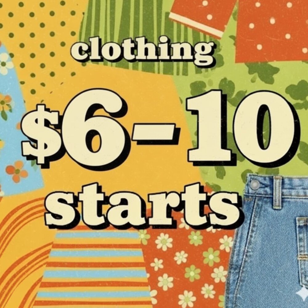 $6 to $10 live show start clothing